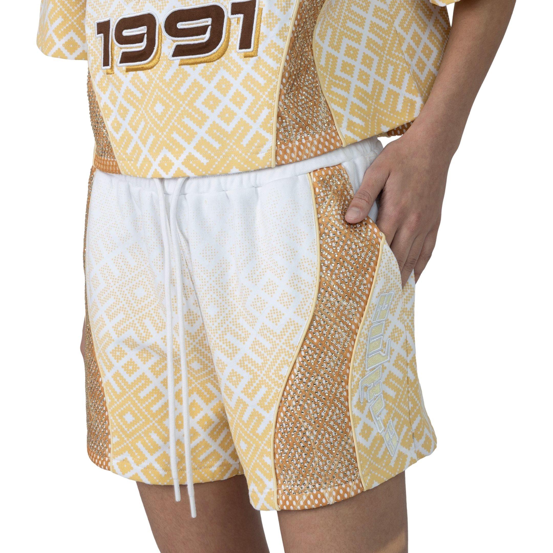 Smoke Rise Women's Gold Mesh Shorts - GOLD
